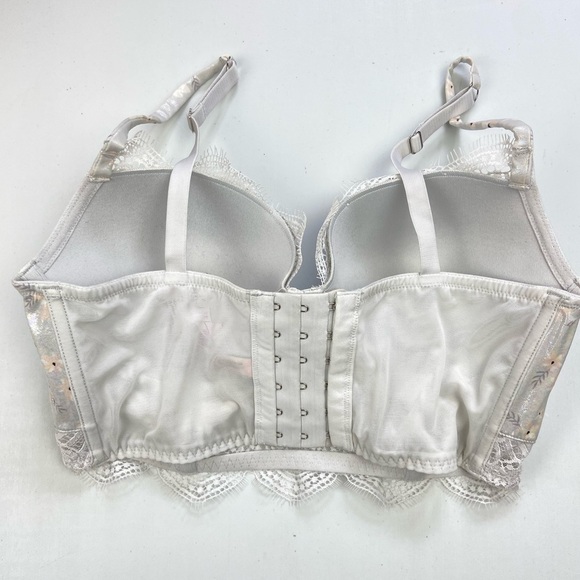EUC Victoria’s Secret Dream Angels Demi Double Floral Lace Shimmer Bra 32DD - Picture 7 of 12